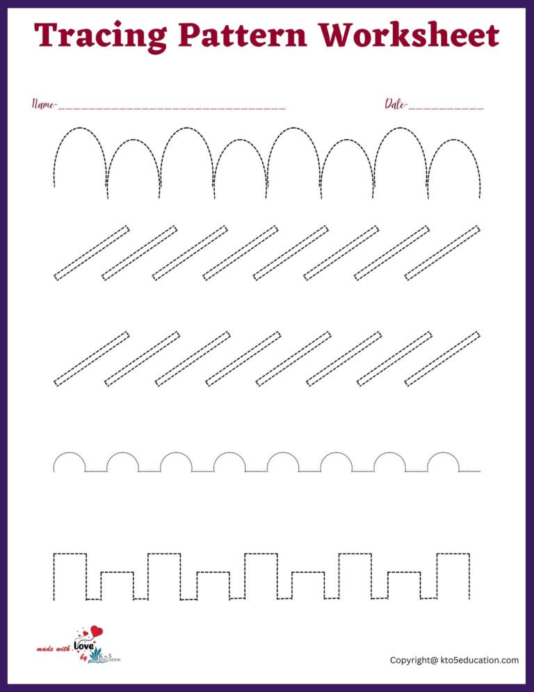 Tracing Pattern Worksheets | FREE Download