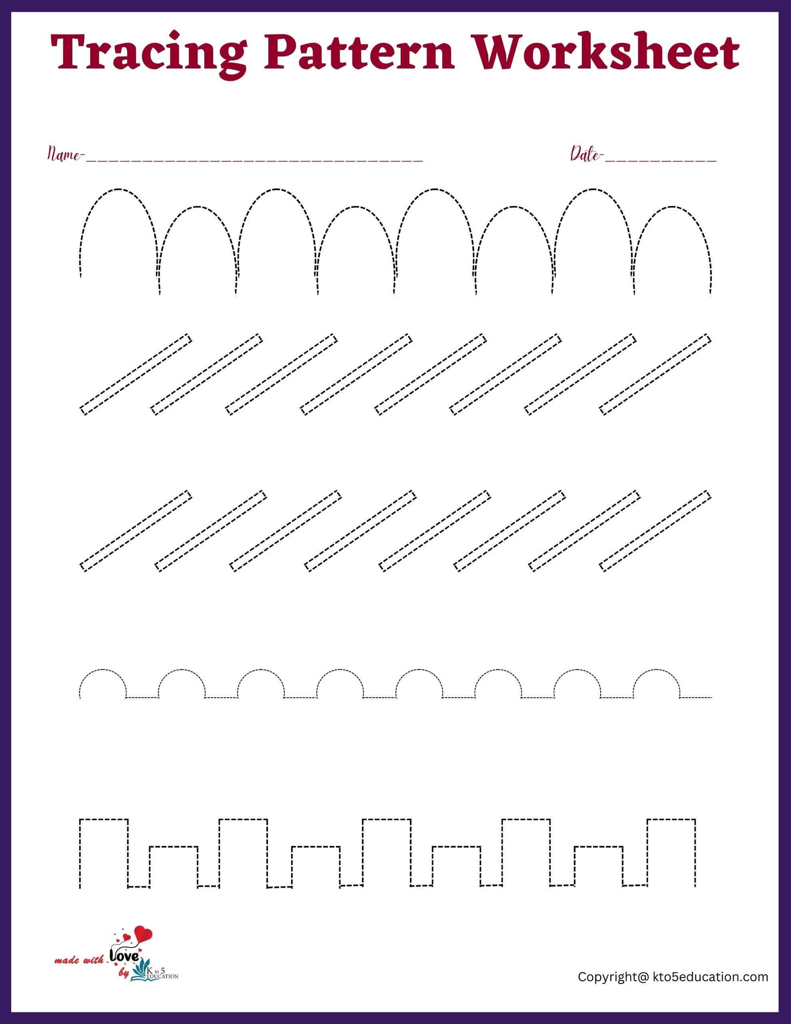 Tracing Pattern Worksheets