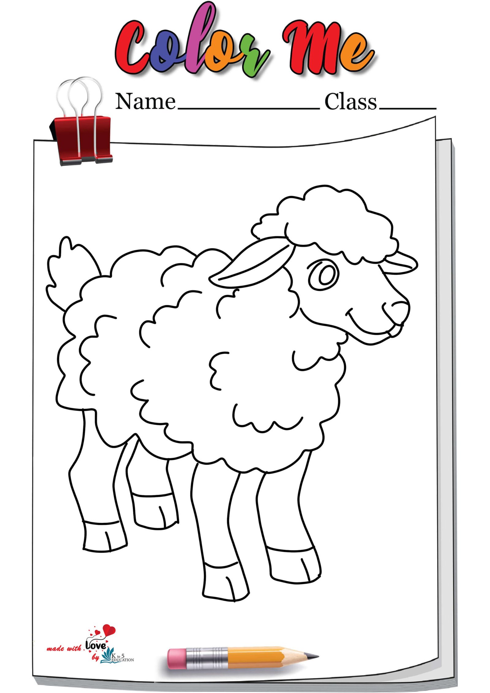 Walking Sheep Coloring Page