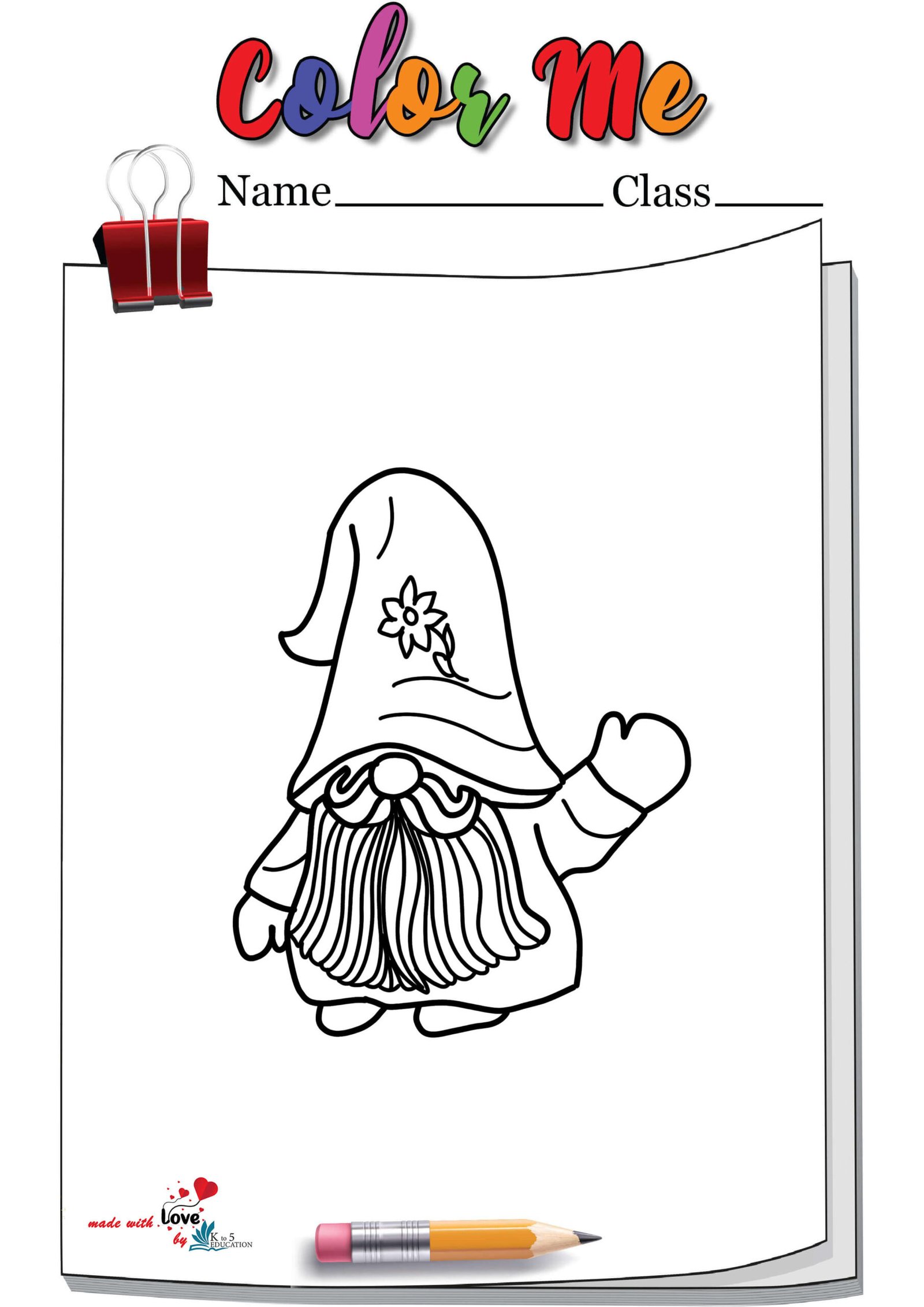 Whimsical Garden Gnomes Coloring Page