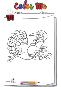 Afraid Turkey Coloring Page