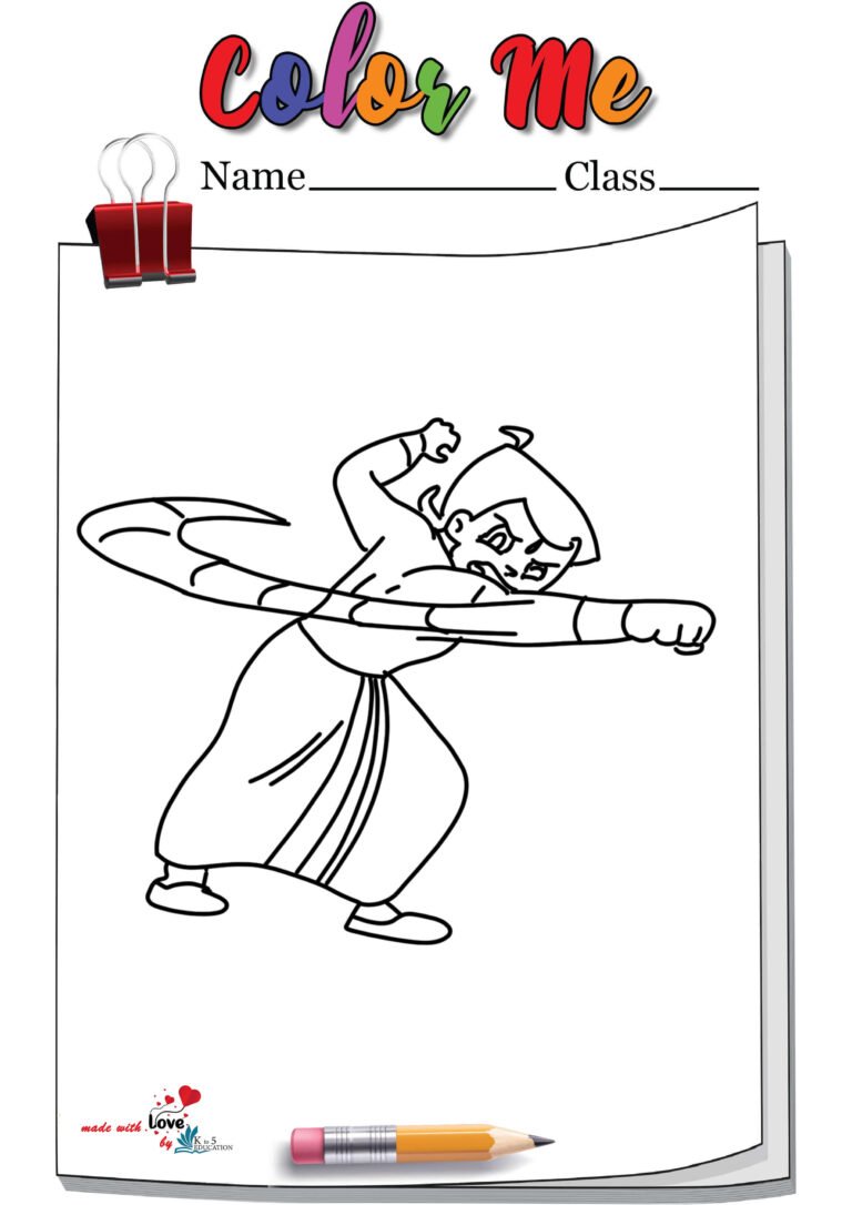 Angry Chota Bheem Coloring Page | FREE Download