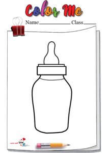 Baby Milk Bottle Coloring Page