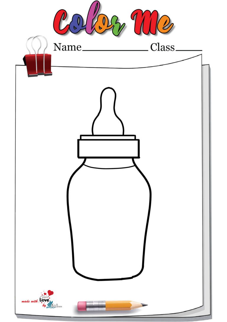 Baby Milk Bottle Coloring Page