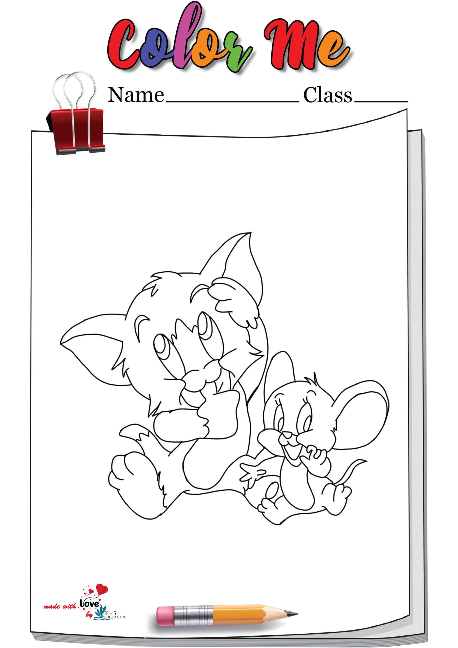 Baby Tom And Jerry Coloring Page