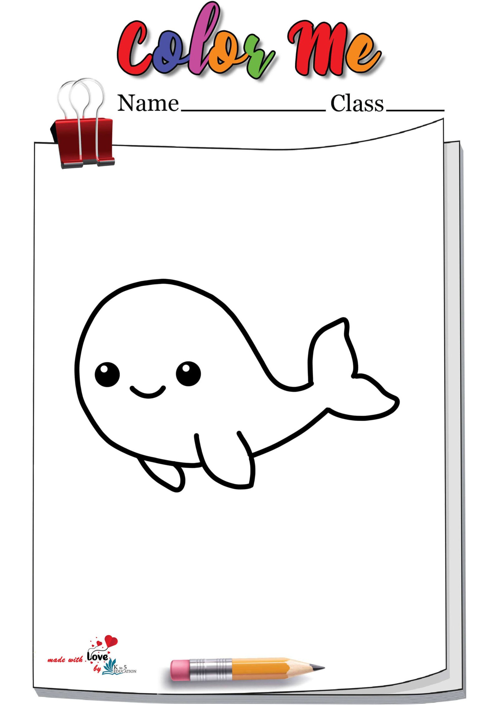 Baby Whale Coloring Page