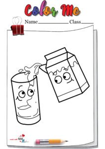 Cartoon Milk Emoji Coloring Page