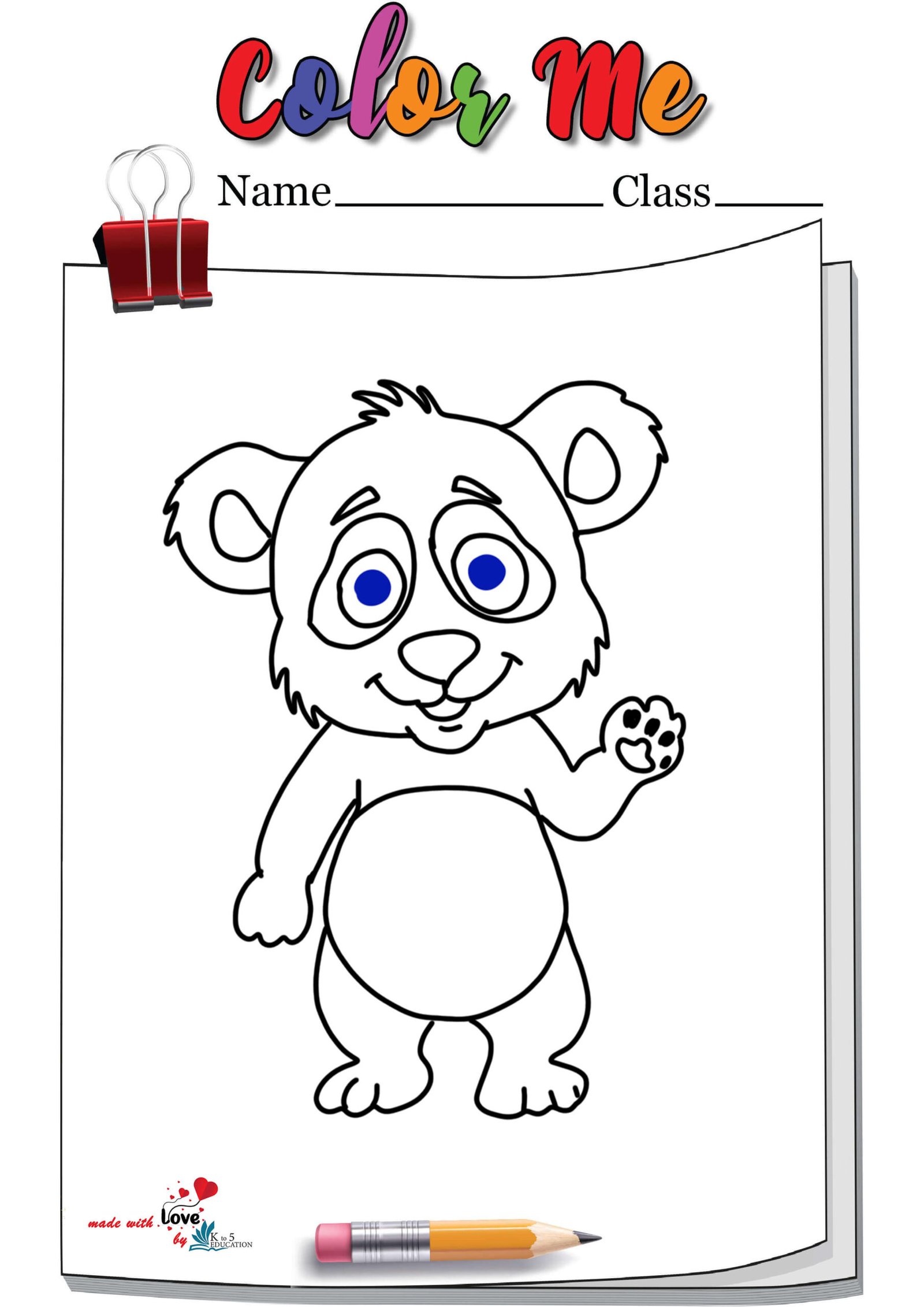 Cartoon Panda Coloring Page