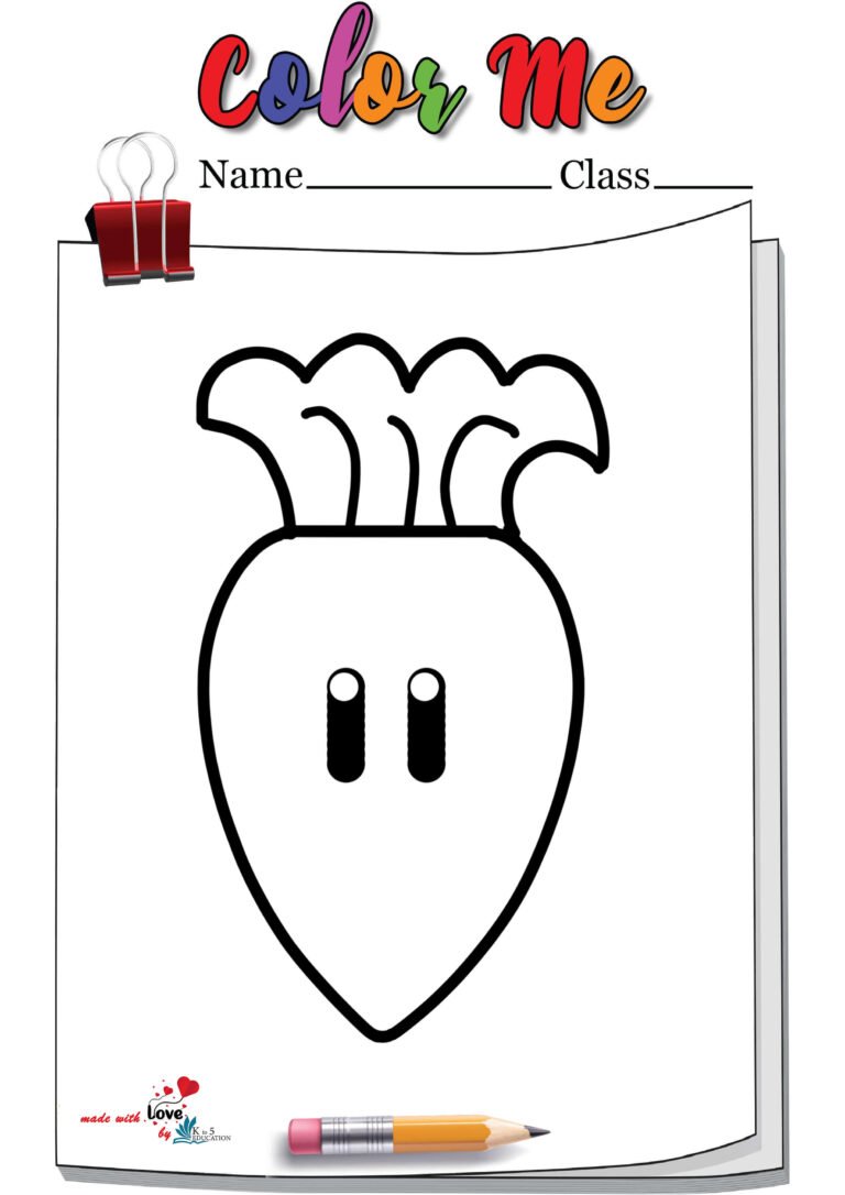 Cartoon Radish Super Mario Coloring Page