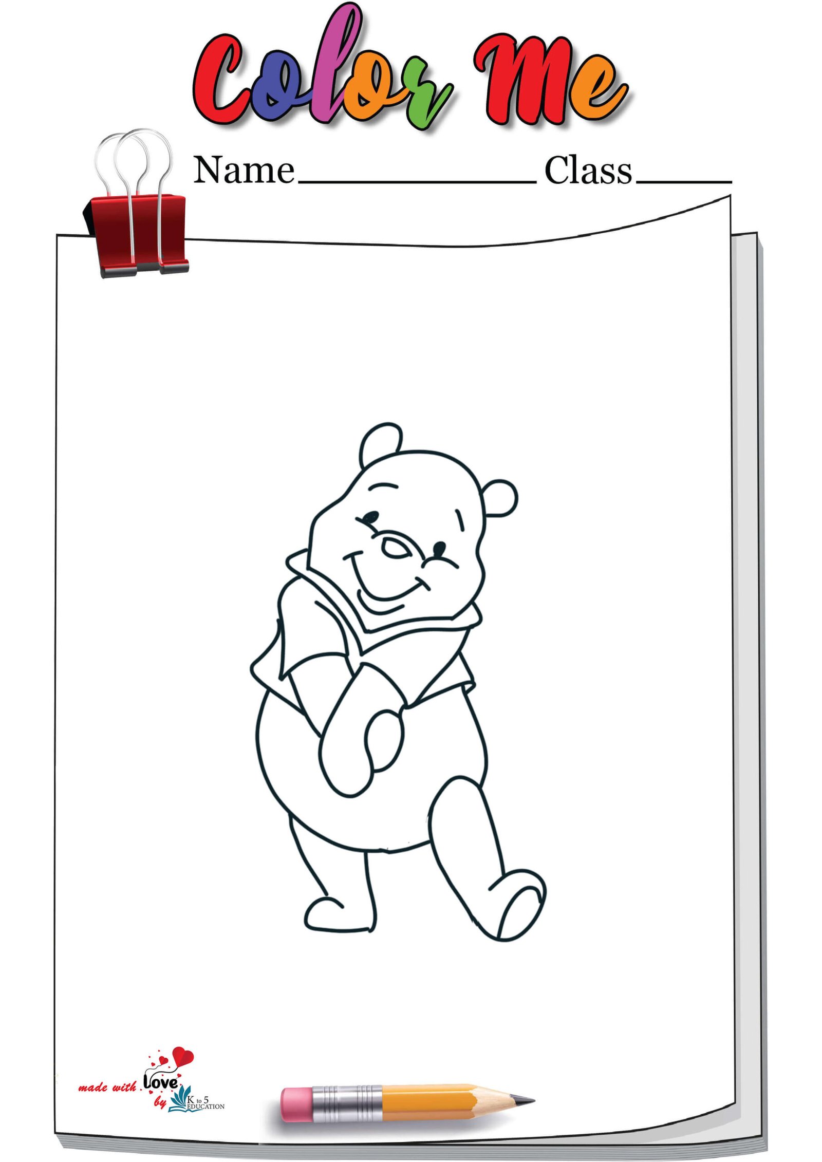 Cartoon Teddy Bear Coloring Page