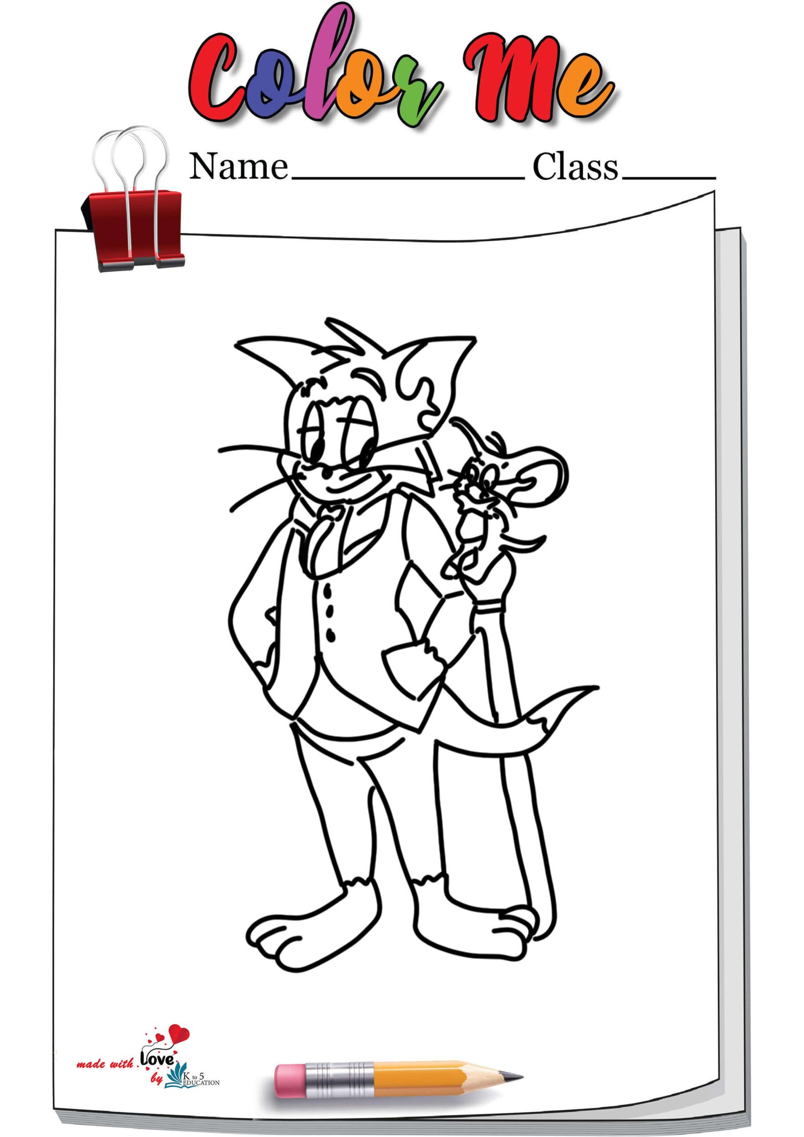 Cartoon Tom And Jerry Coloring Page