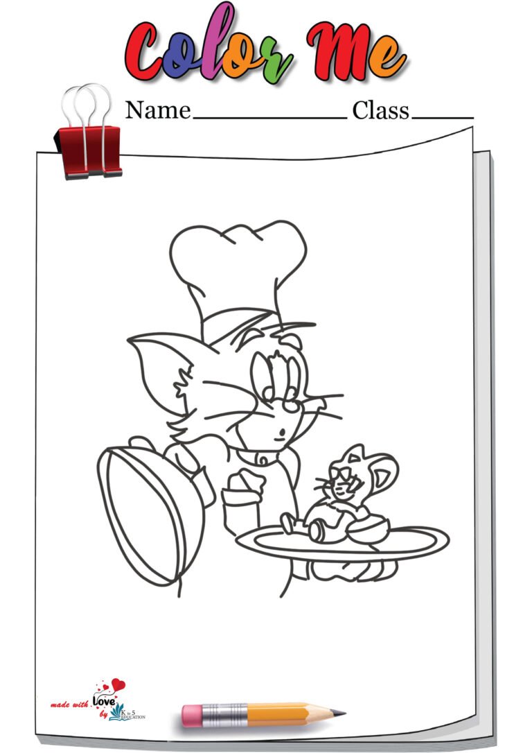 Chef Tom And Jerry Coloring Page | FREE Download