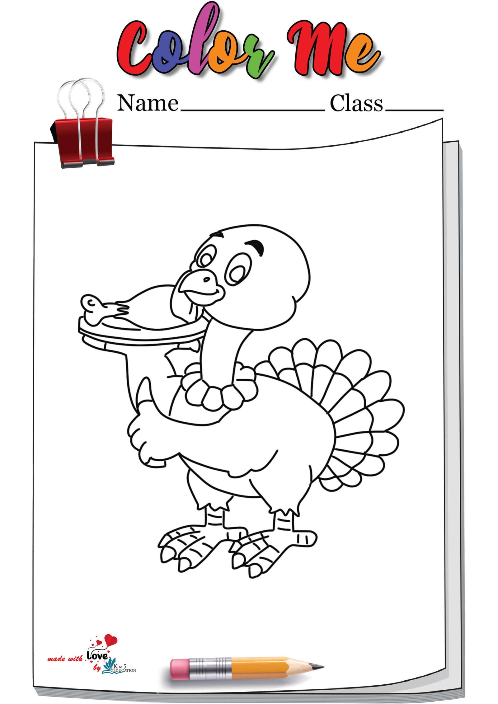 Chef Turkey Coloring Pages