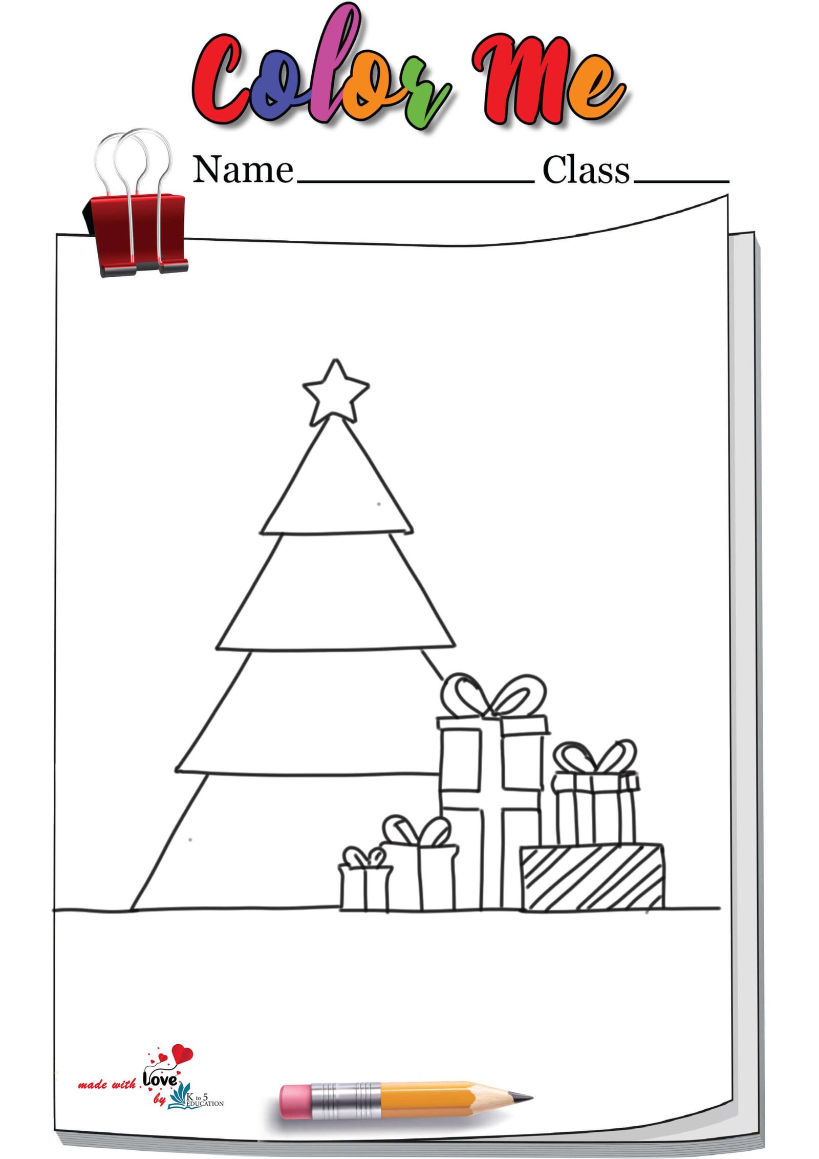 Chrirstmas Gift Coloring Page
