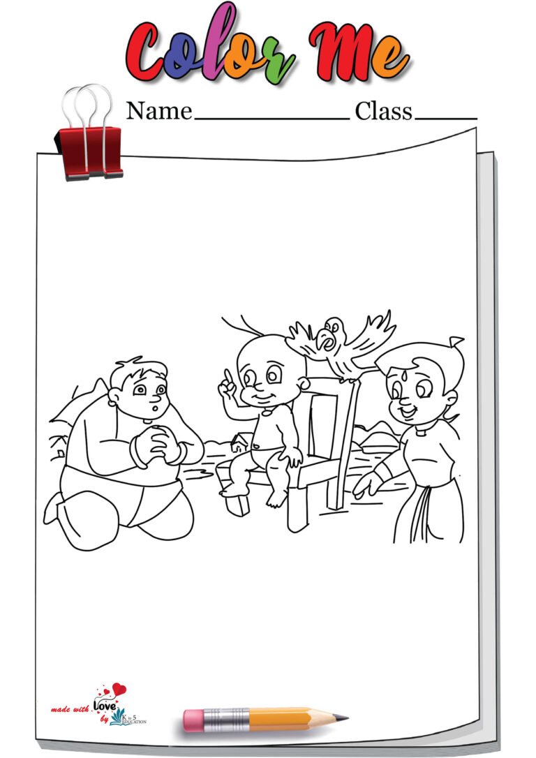 Chota Bheem And His Friends Coloring Page | FREE Download