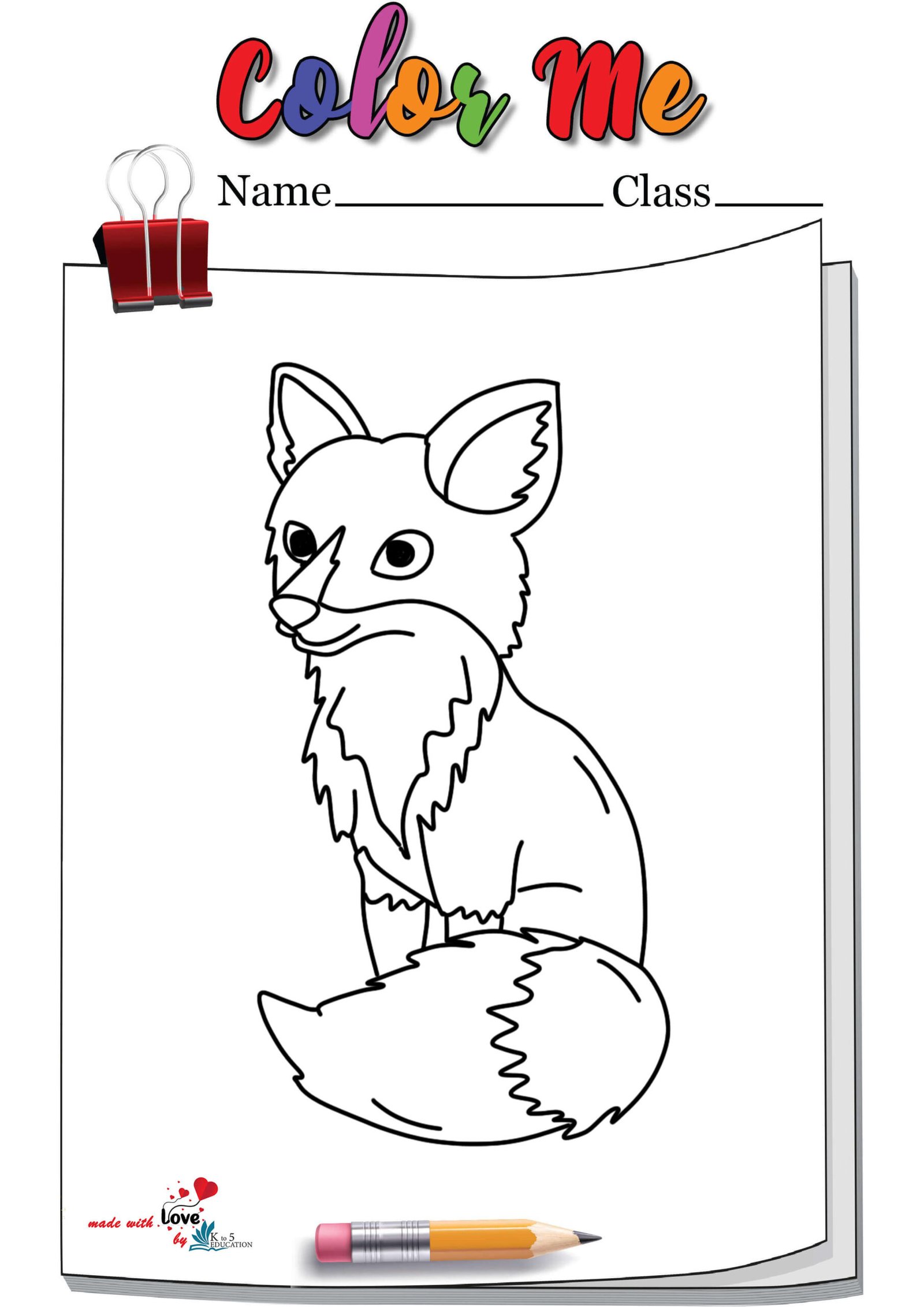 Confused Fox Coloring Page