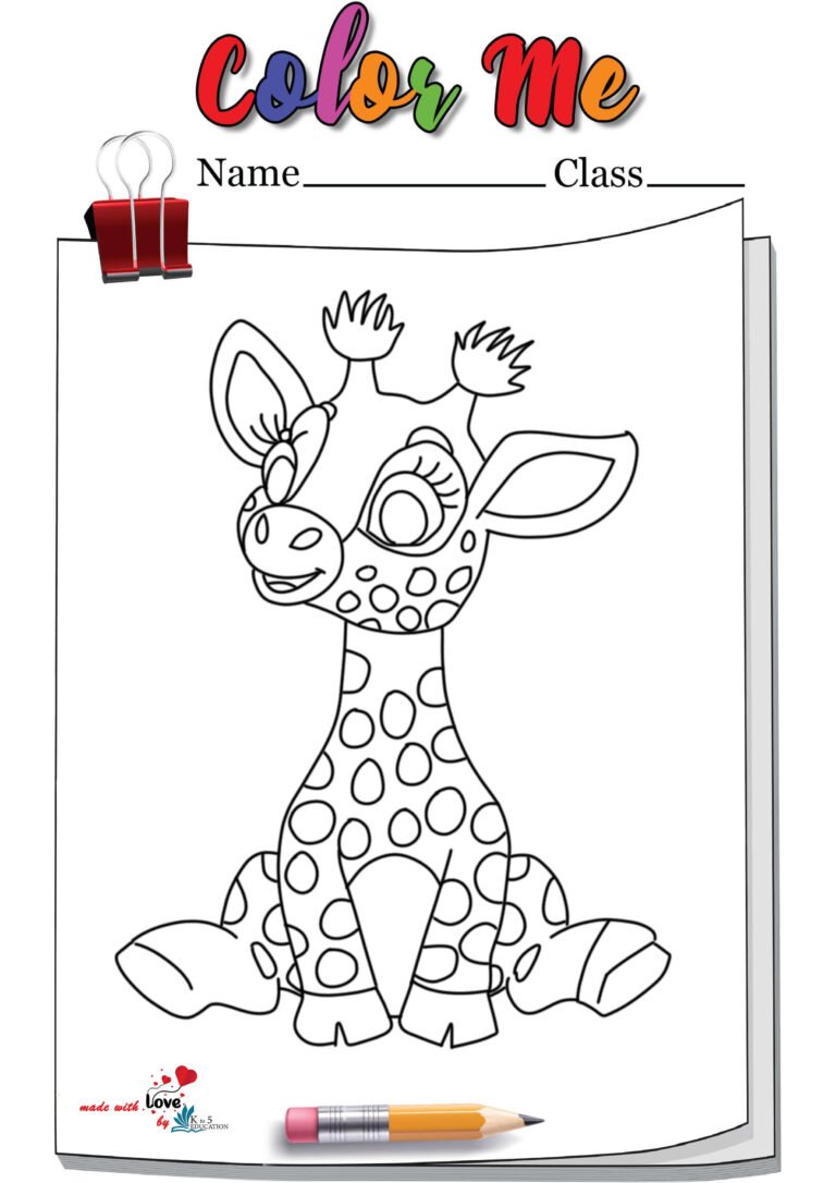 Cute Baby Giraffe Coloring Page | FREE Download