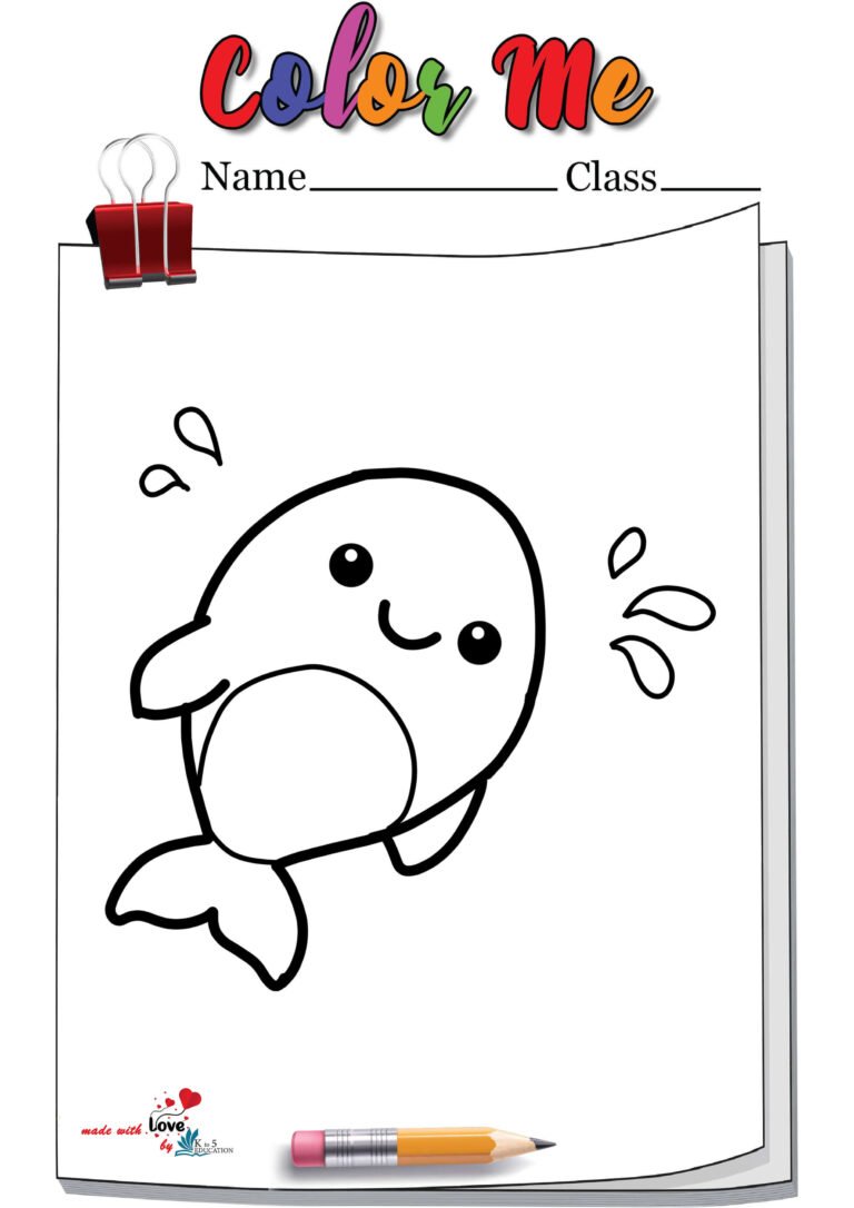 Cute Cartoon Baby Whale Coloring Page | FREE Download