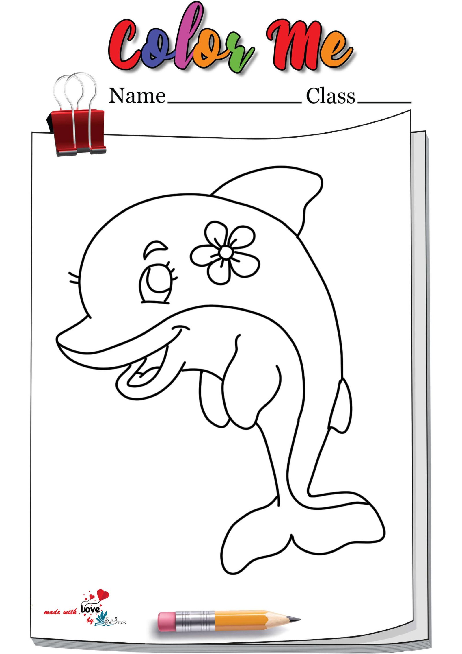 Cute Dolphin Coloring Page