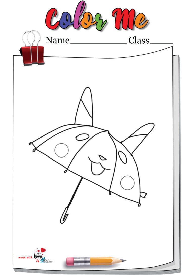 Cute Umbrella Coloring Page