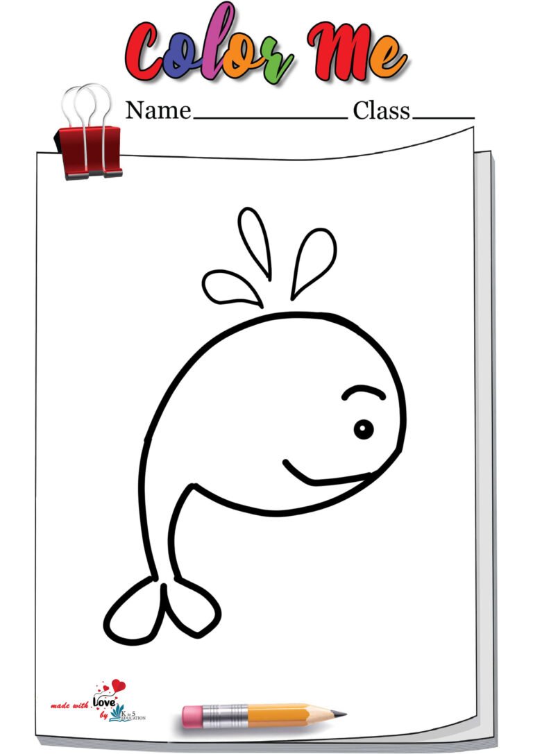 Cute Whale Coloring Page | FREE Download