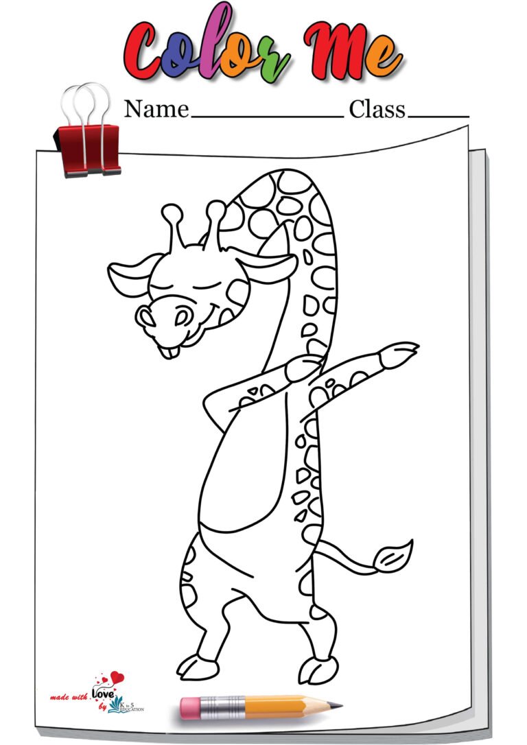 Dancing Giraffe Coloring Page | FREE Download