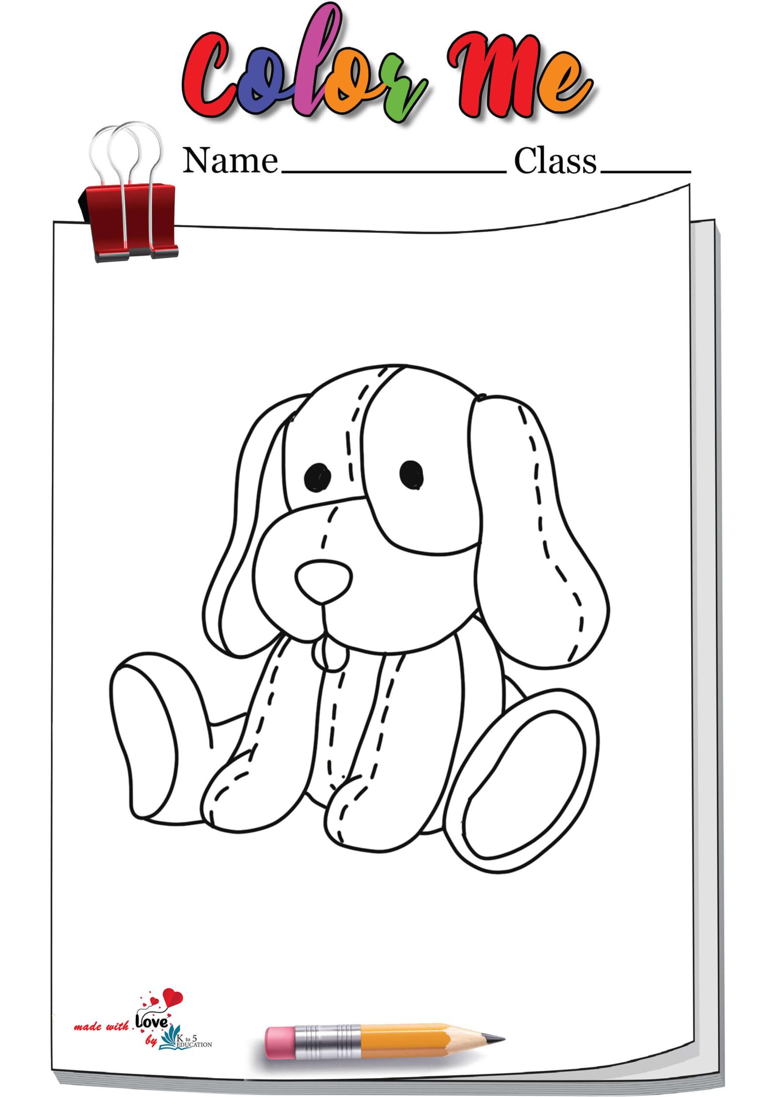 Dog Teddy Bear Coloring Page