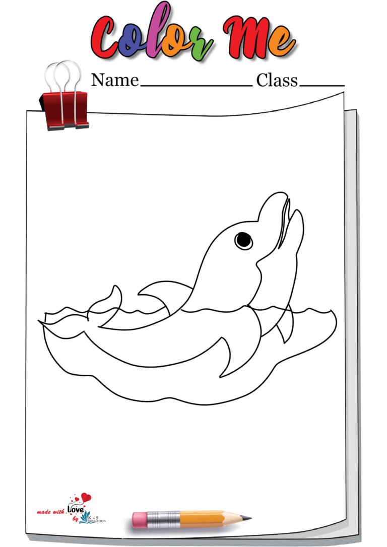 Dolphin Swimming Coloring Page | FREE Download