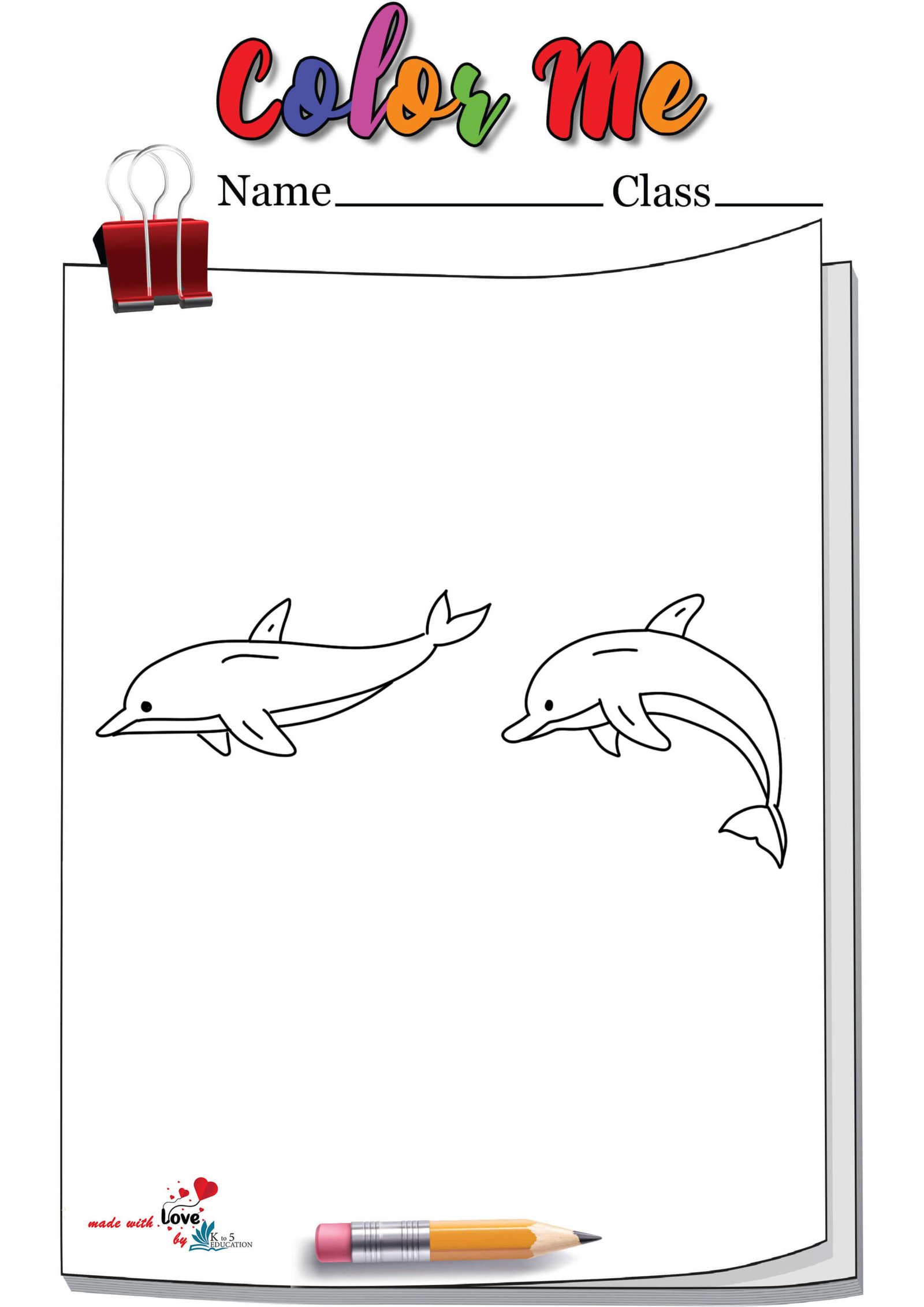 Dolphins Playing Together Coloring Page