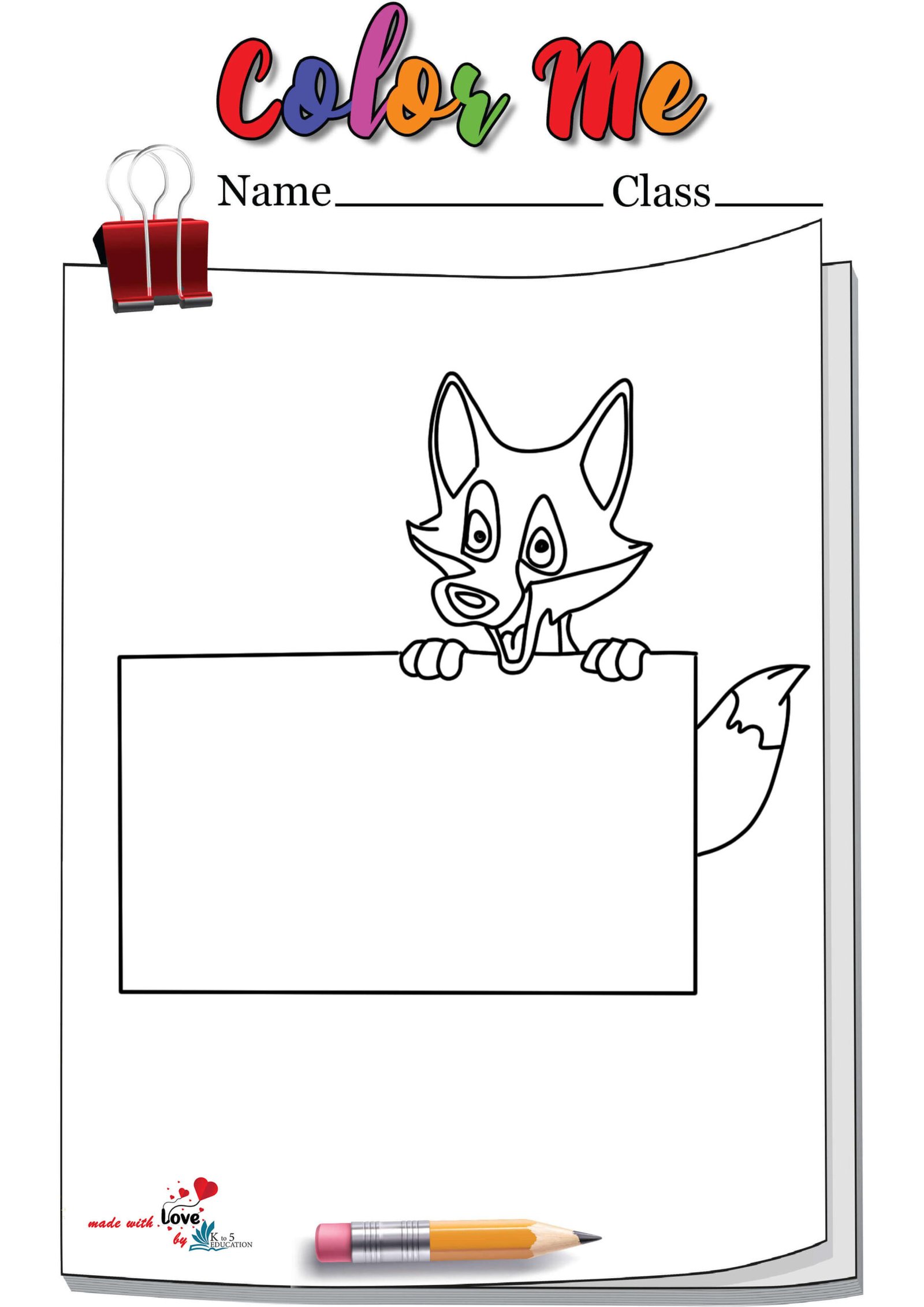 Free Fox Coloring Page