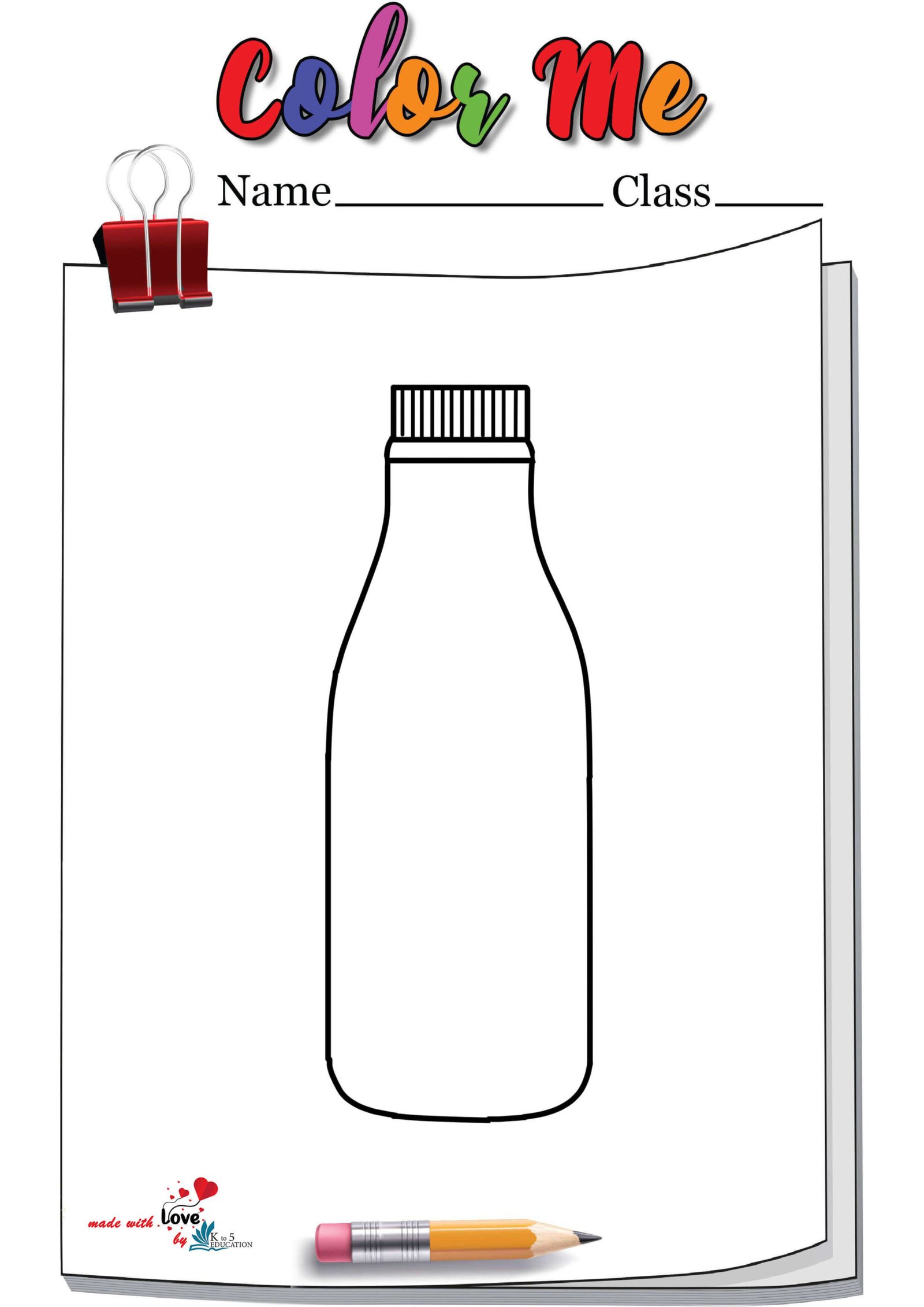 Free Milk Bottle Coloring Page