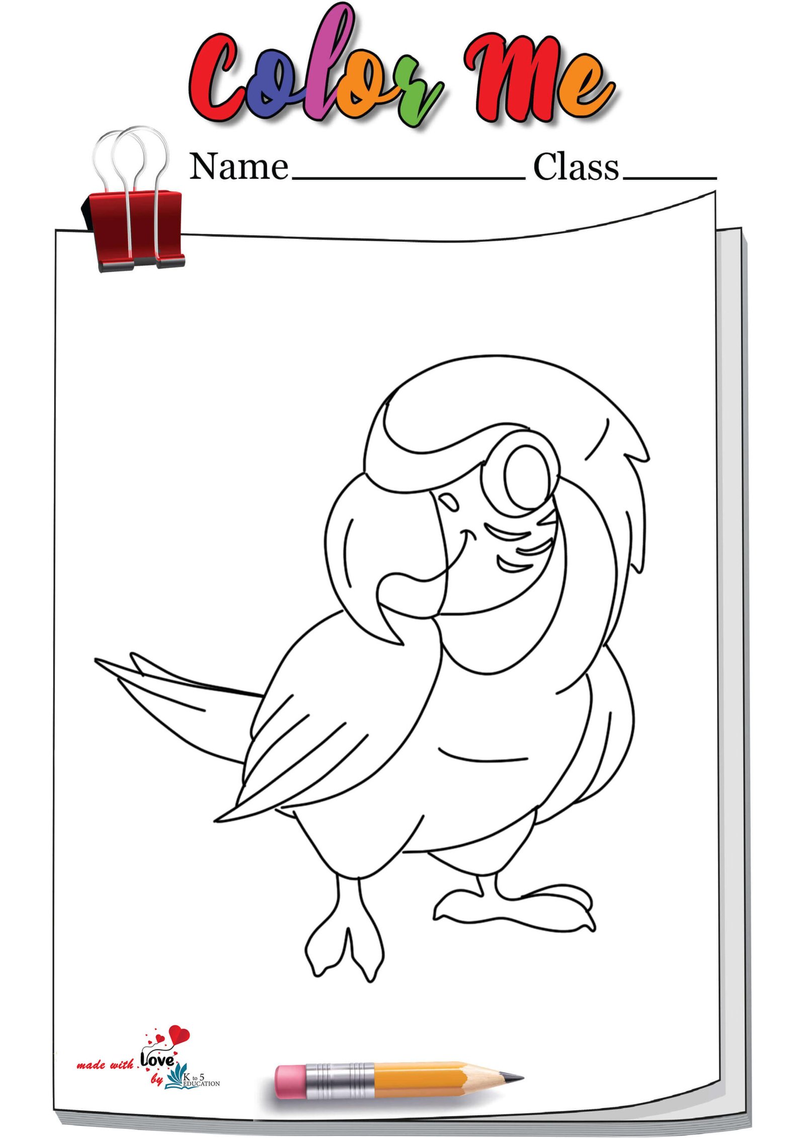 Free Parrot Coloring Page