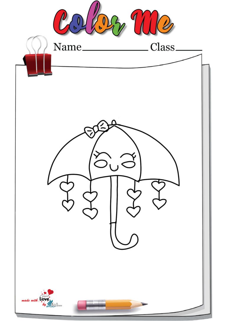 Free Umbrella Coloring Page