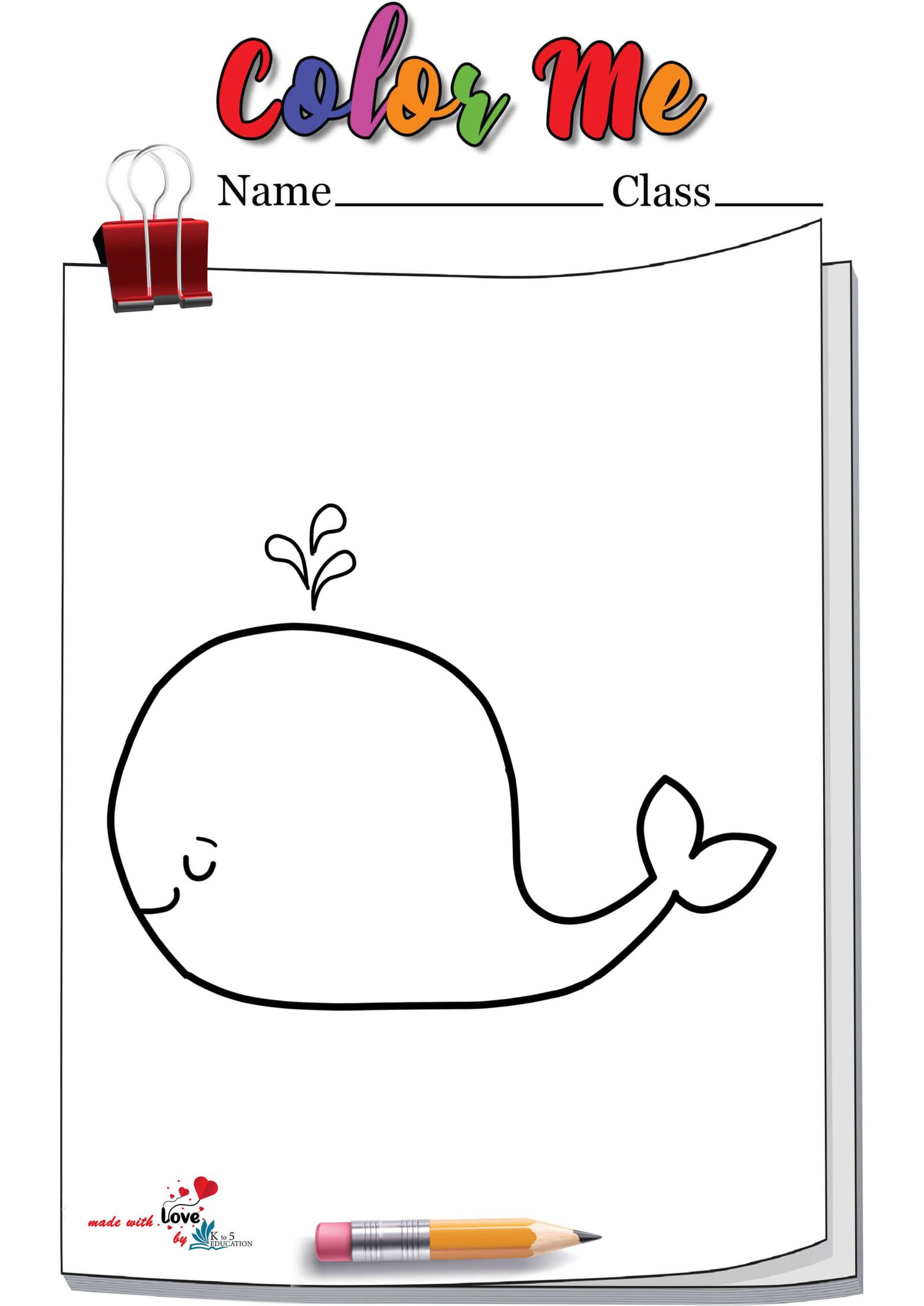 Free Whale Coloring Page