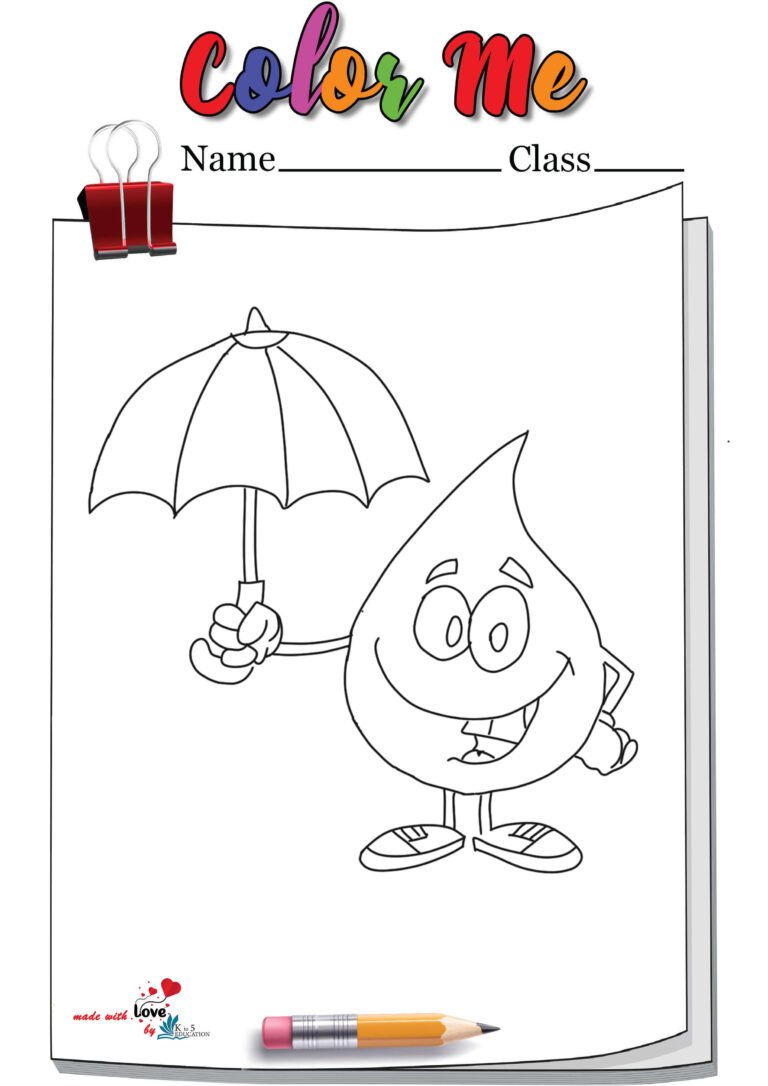 Funny Cartoon Character Carrying Umbrella Coloring Page | FREE Download