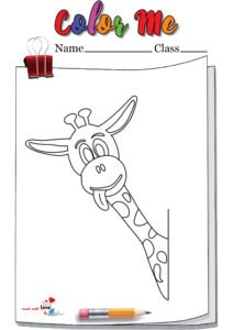 Funny Face Giraffe Coloring Page