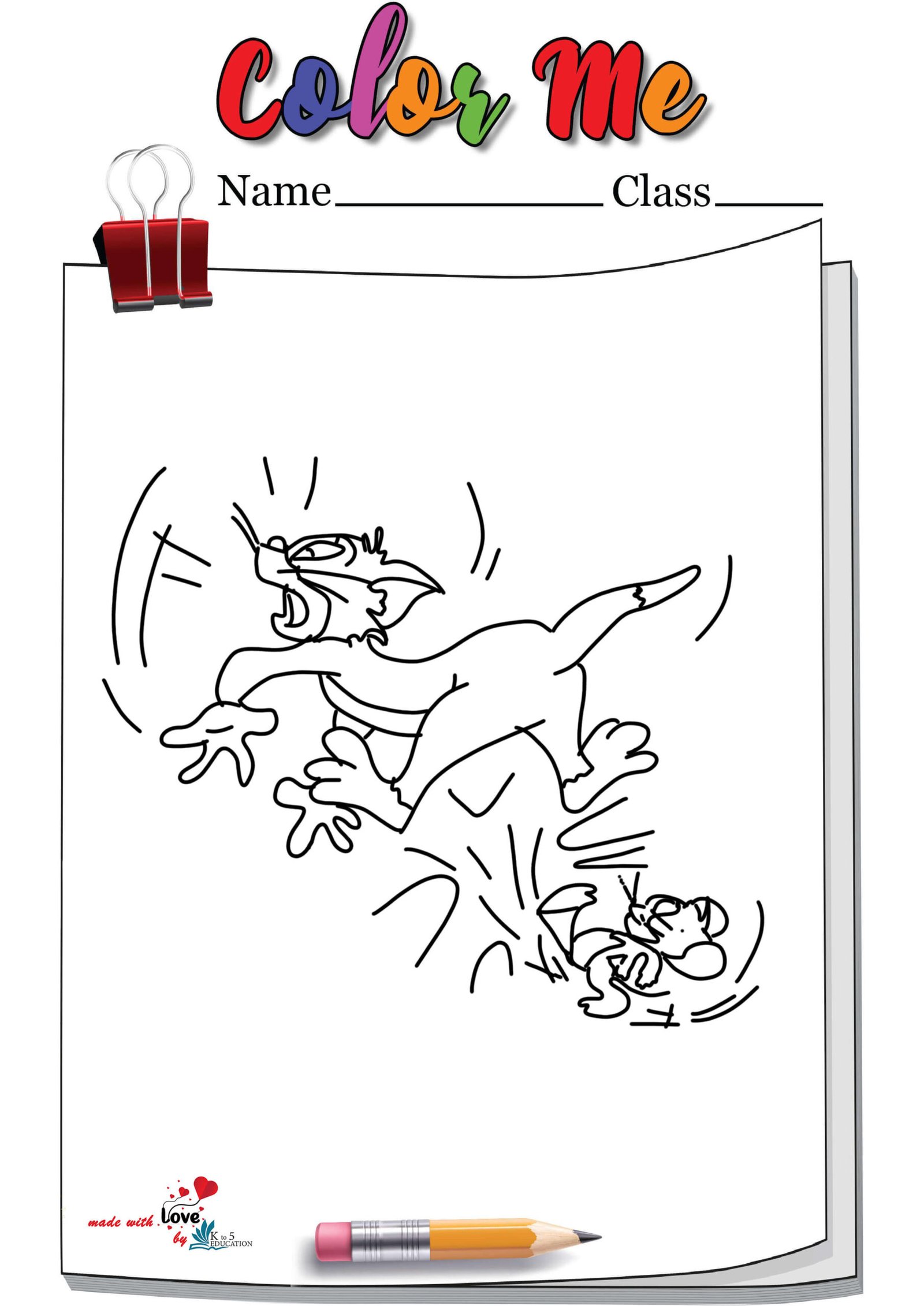 Funny Tom And Jerry Coloring Page