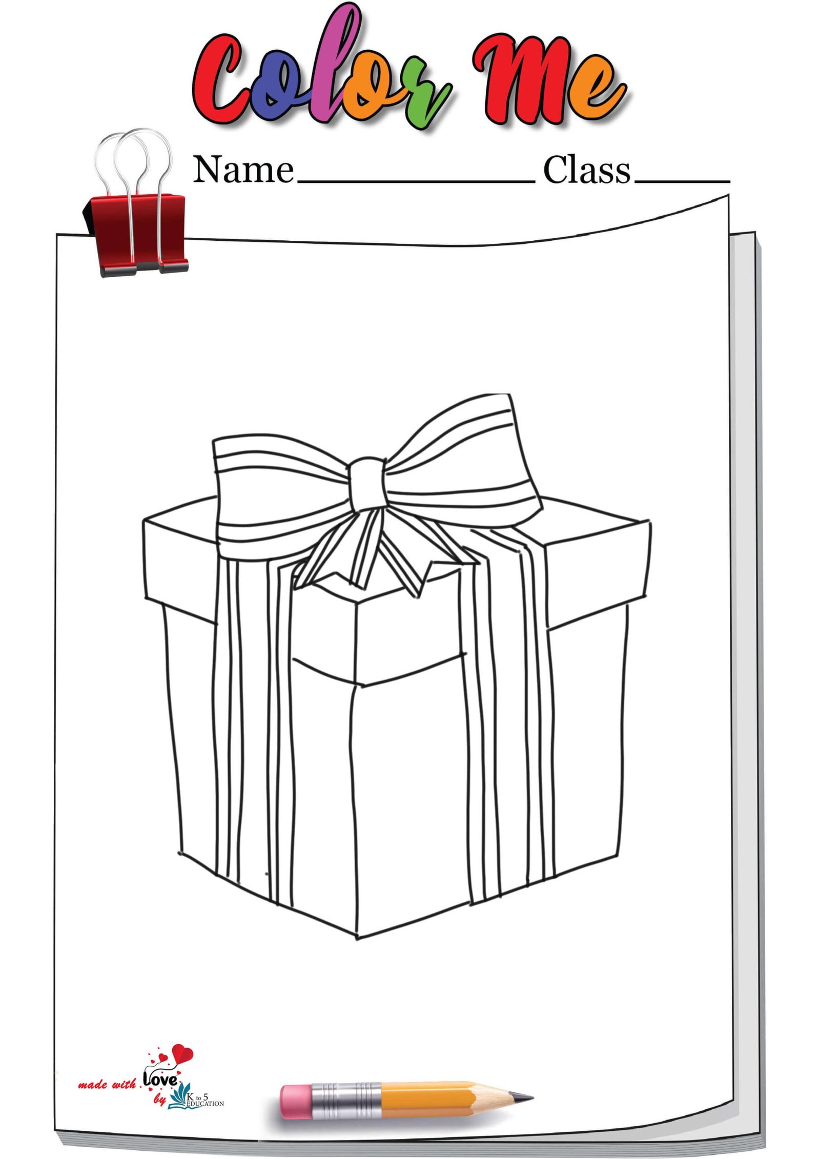 Gift Box Coloring Page