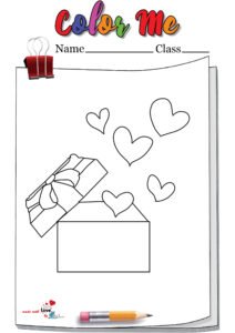 Gift Box Opening Coloring Page