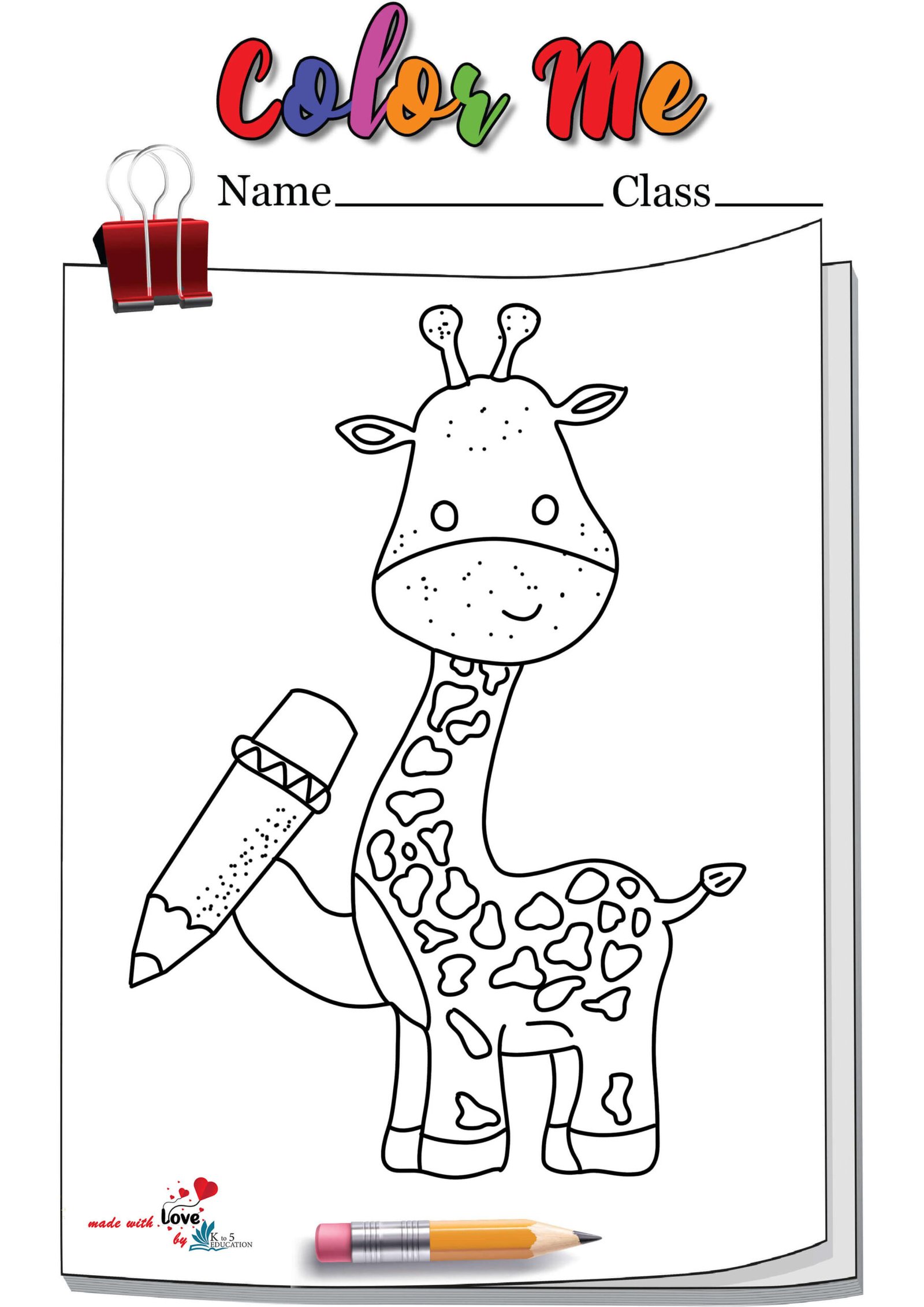 Giraffe Coloring Page Printable