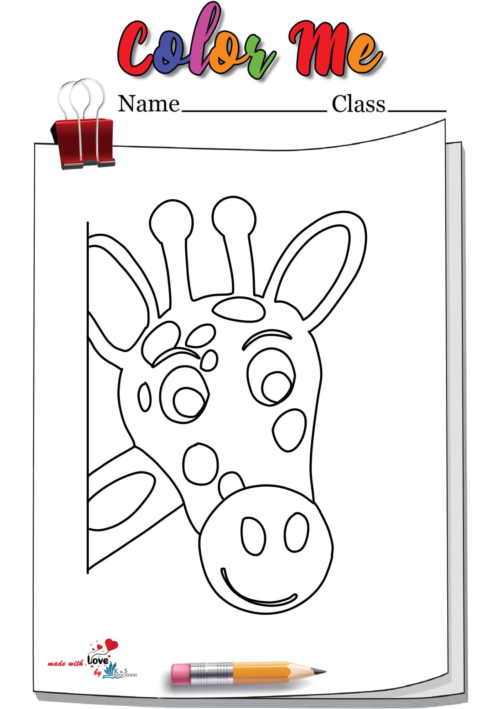 Giraffe Face Coloring Page