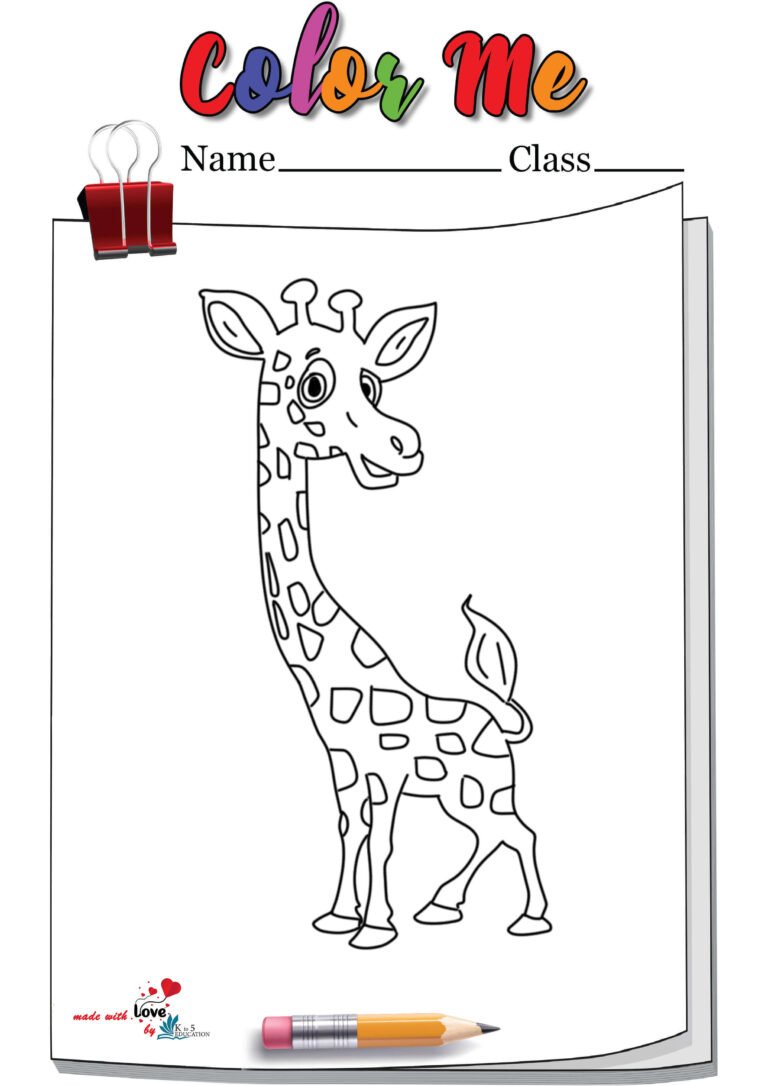 Happy Giraffe Coloring Page | FREE Download