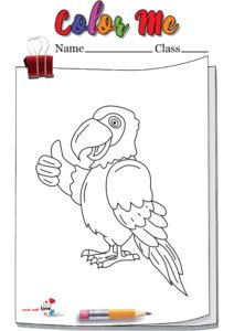 Happy Parrot Get Thumbs Up Coloring Page