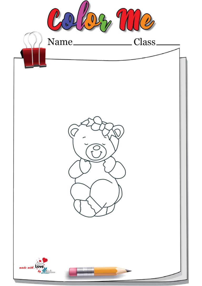 Happy Teddy Bear Coloring Page | FREE Download