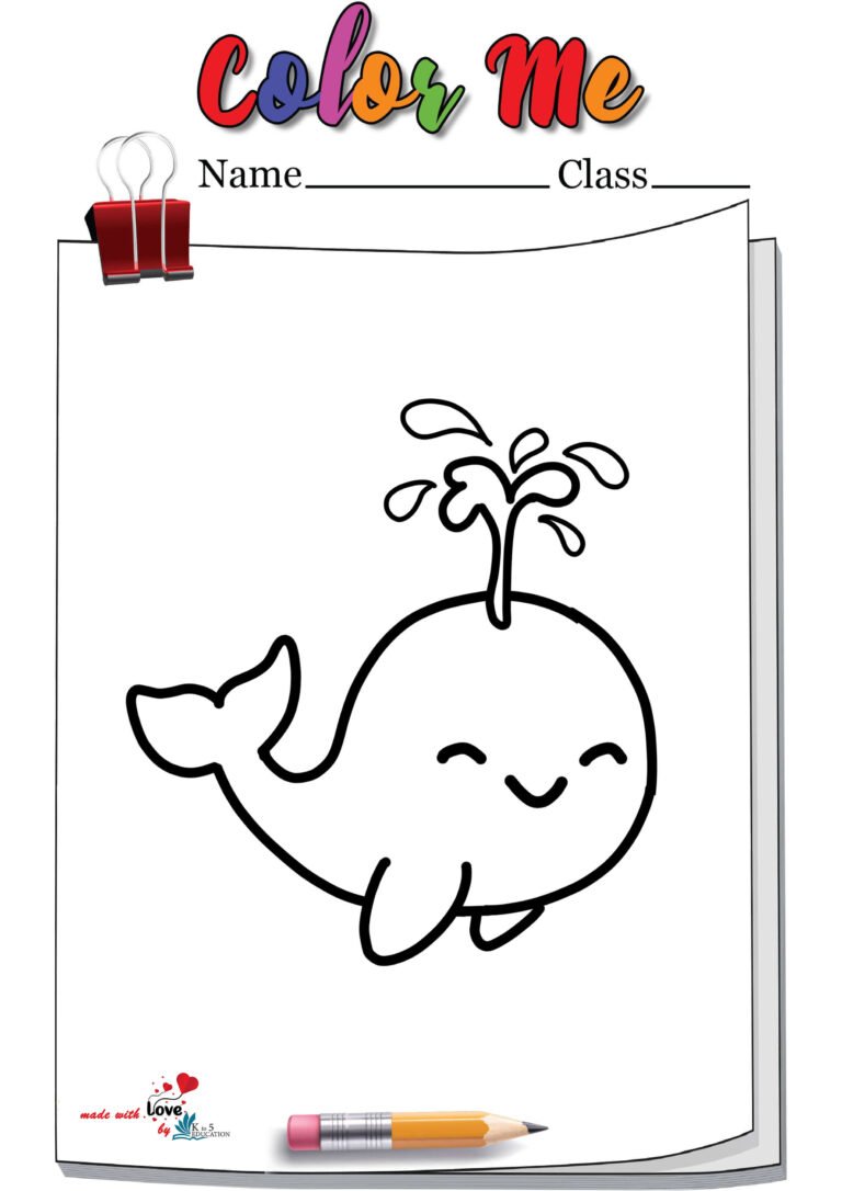 Happy Whale Coloring Page | FREE Download