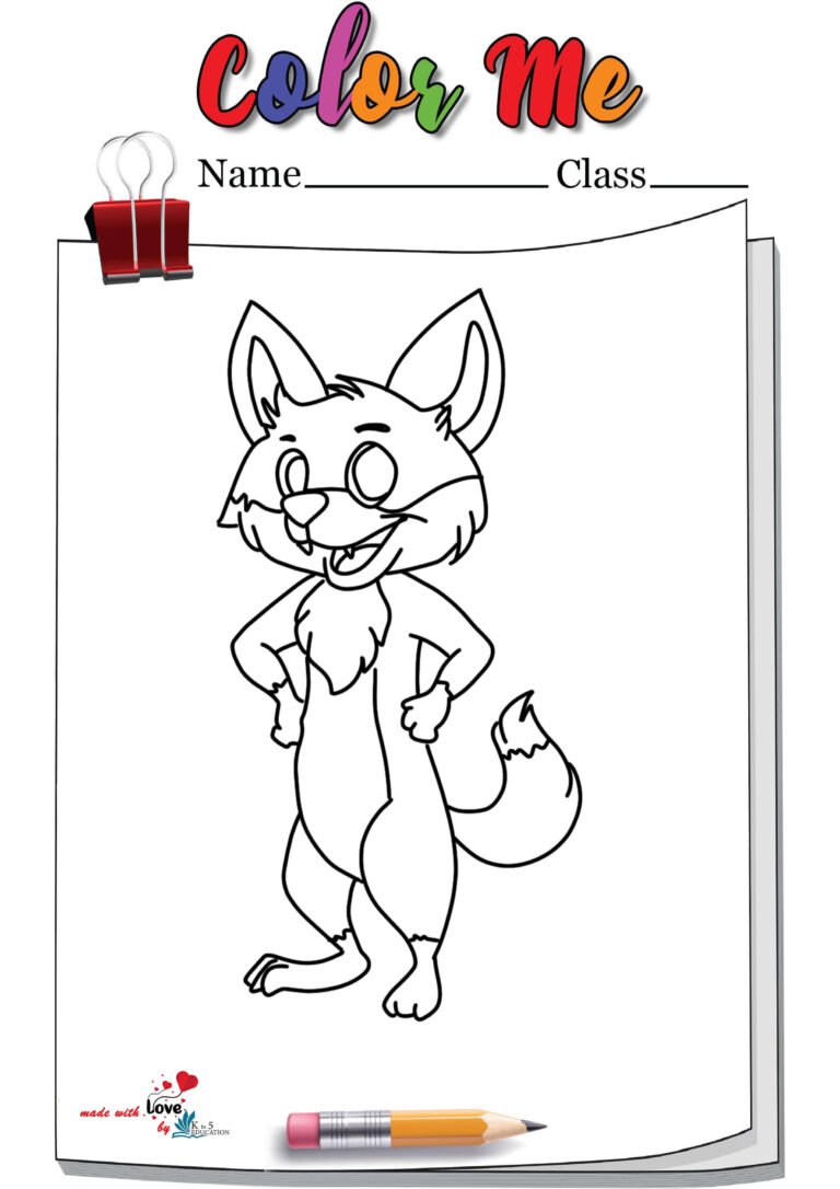 Happy Wise Fox Coloring Page | FREE Download