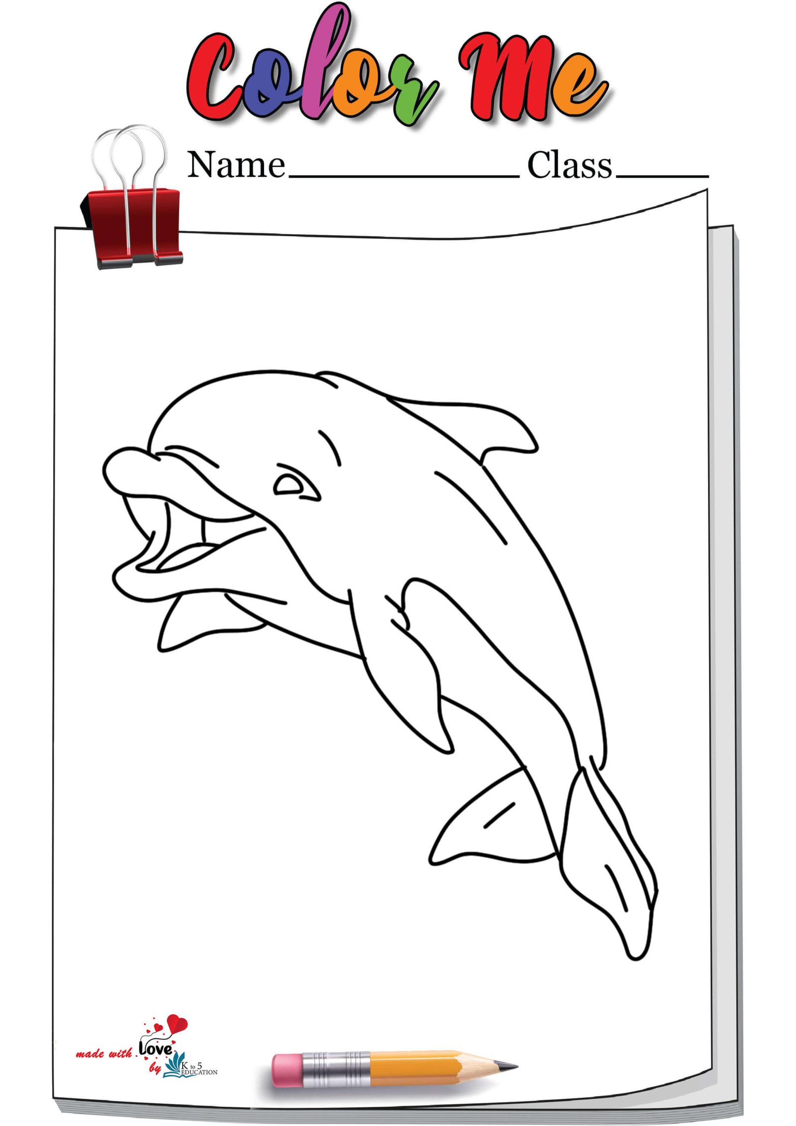 Jumping Dolphin Coloring Page