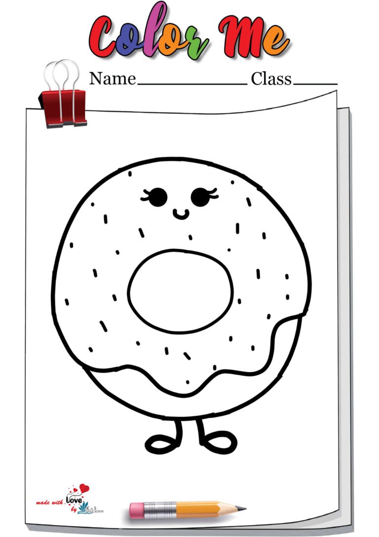 Kawaii Donut Coloring Page | FREE Download