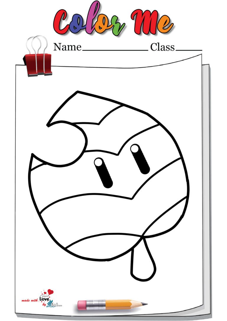 Mario Power Ups Leaf Coloring Page