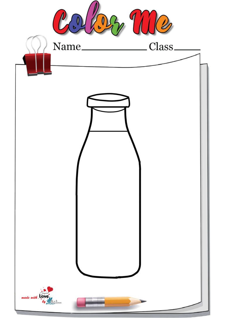 Milk Bottle Coloring Page | FREE Download